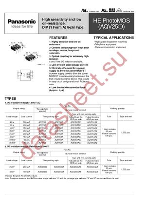 AQV251A datasheet  